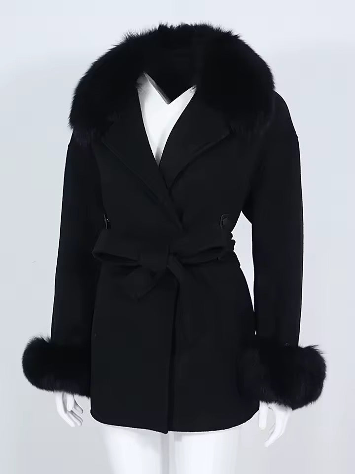 Sandra fur coat- black