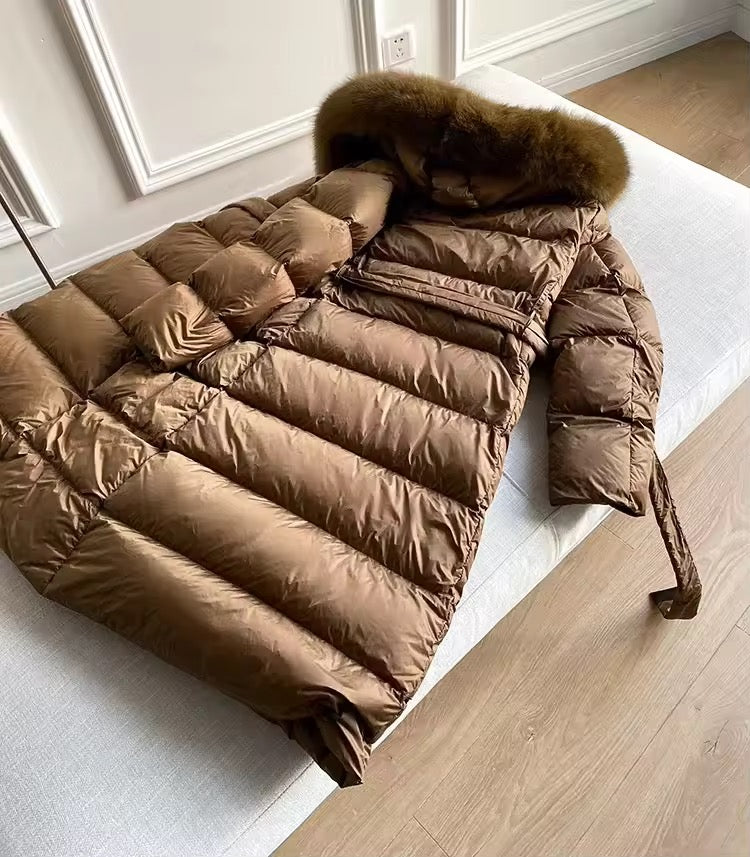 Belle down coat- brown