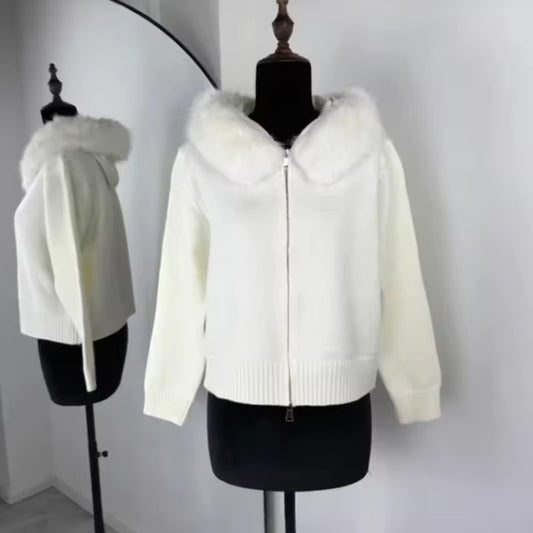 Glinda fake fur jacket- white