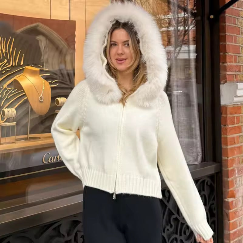 Glinda fake fur jacket- white