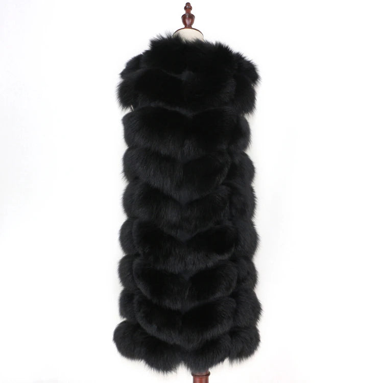 Daisy fur vest- black