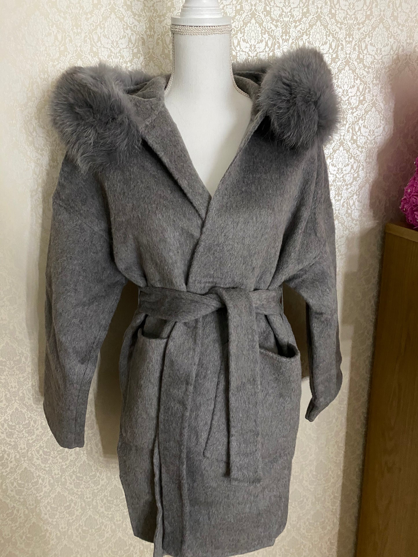 Noelia fur coat- grey