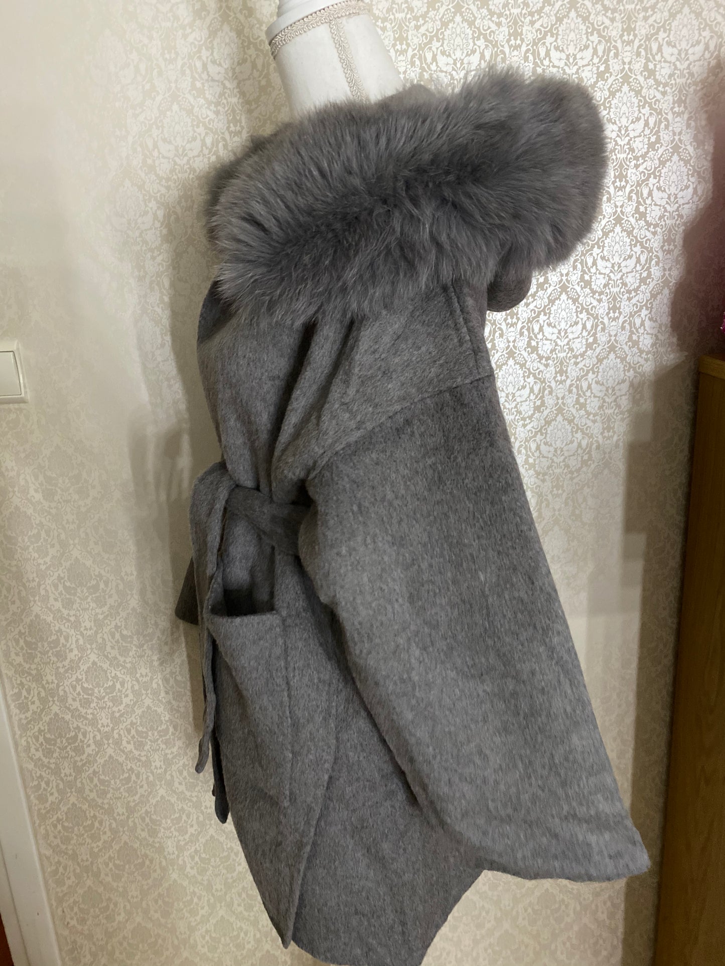 Noelia fur coat- grey