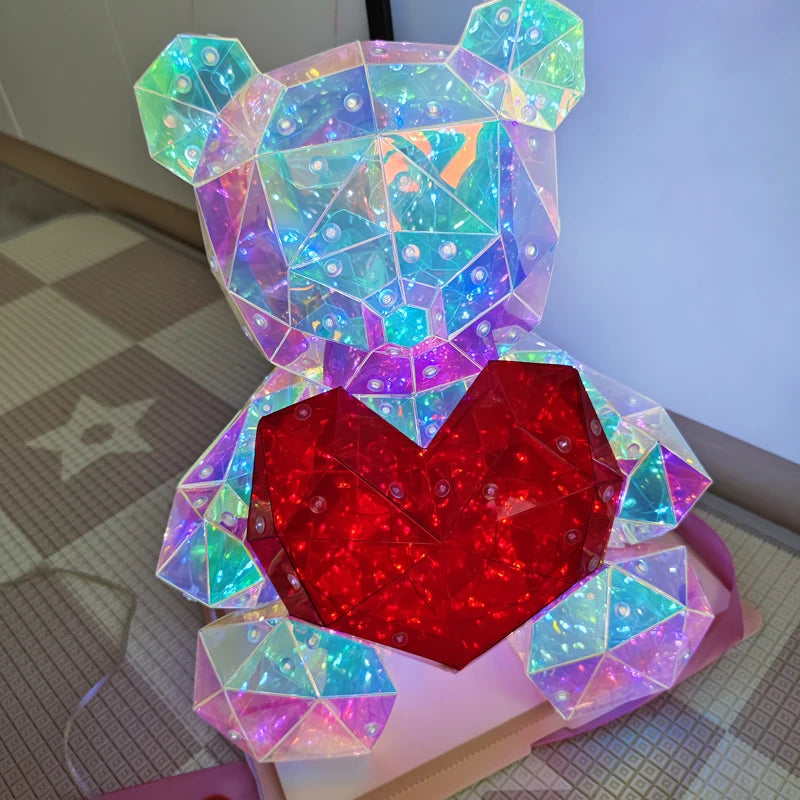 Teddy Bear Light Kids Boys Girls New Year Gift Girlfriend Romantic birthday valentine day gift lamp Colorful Luminous Proposal
