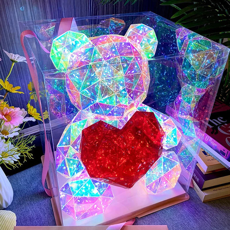 Teddy Bear Light Kids Boys Girls New Year Gift Girlfriend Romantic birthday valentine day gift lamp Colorful Luminous Proposal