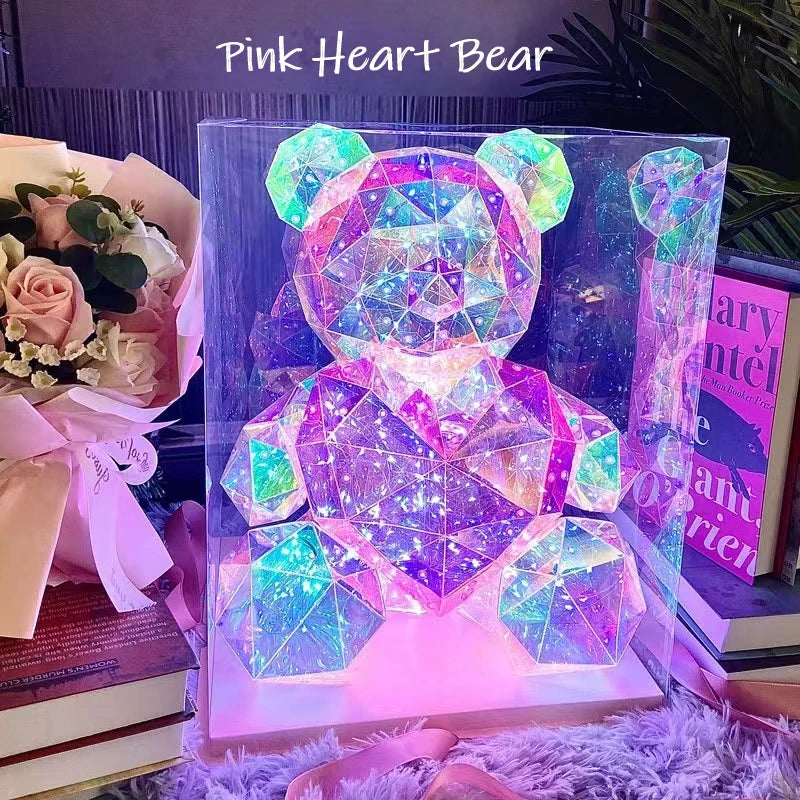 Teddy Bear Light Kids Boys Girls New Year Gift Girlfriend Romantic birthday valentine day gift lamp Colorful Luminous Proposal