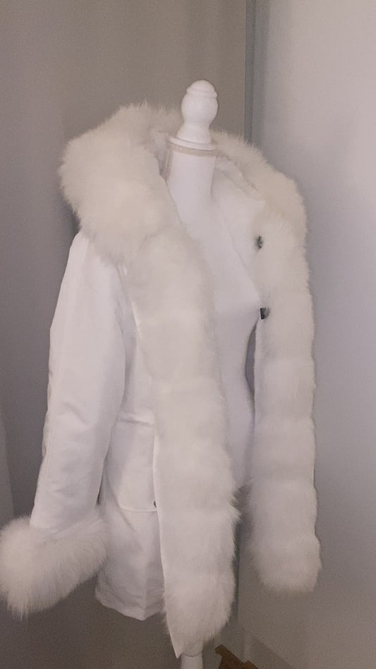 Georgina fur parka- white